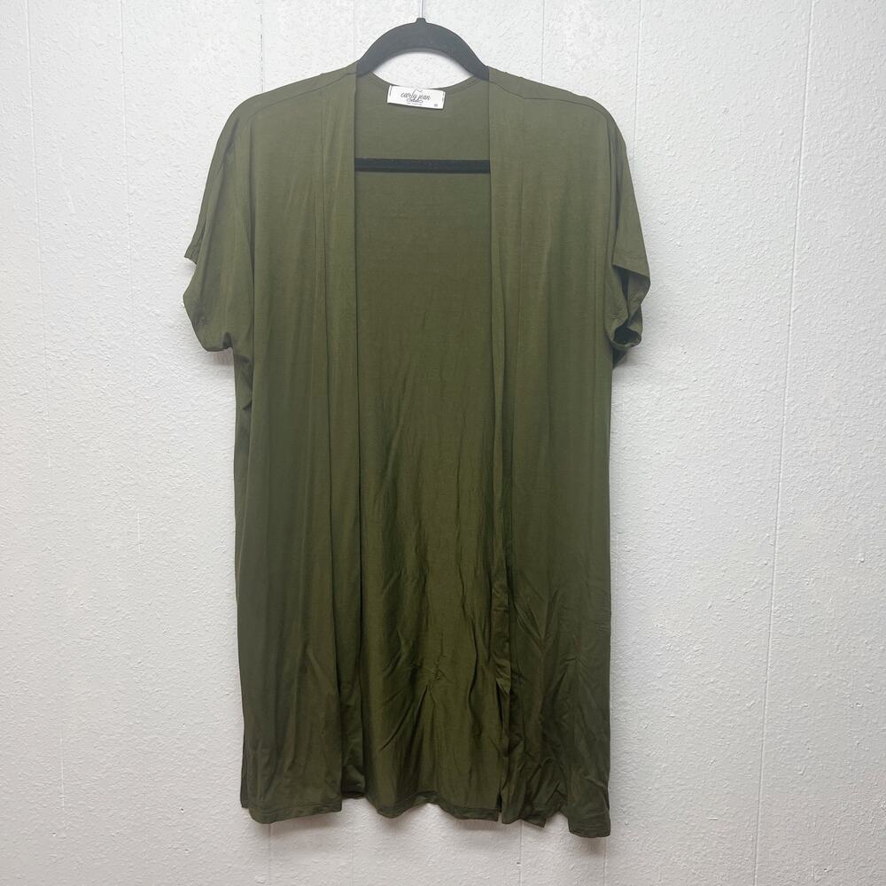 Carly Jean Women's Minimalist Chic Bohemian Relaxed Open Front Tunic Top Size XS